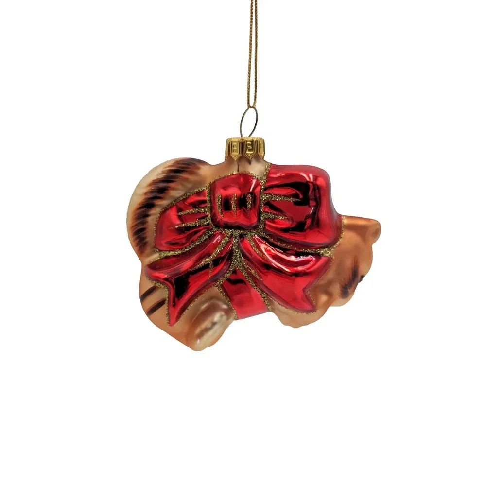 Charming‎ Tails Holiday Ribbon Fitz and Floyd Glass Ornament